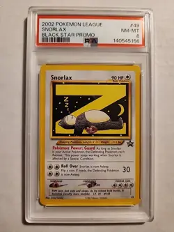 PSA 8 NM/MT Pokemon League Snorlax Z #49 WOTC Black Star Promo Card 2002 - Image 1
