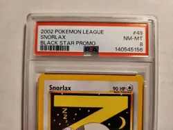 PSA 8 NM/MT Pokemon League Snorlax Z #49 WOTC Black Star Promo Card 2002 - Image 2