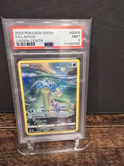 PSA 9 2023 POKEMON SWORD AND SHIELD CROWN ZENITH FULL ART/LAPRAS GG05 - Image 1