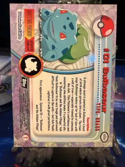 #01 Bulbasaur - 1999 Pokemon Topps Animated Series - Holo-foil - NM - Image 2