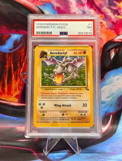 Pokemon TCG - 1999 Fossil Aerodactyl 1/62 Vintage Holo Rare - PSA 7 - Image 1