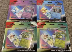 (Set of 4) Pokemon TCG Prismatic Evolutions Tech Sticker Collection Sealed - Image 1