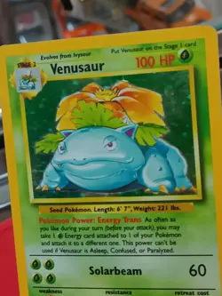 Venusaur Holo Rare MP Base Set 15/102 Unlimited VINTAGE Pokemon - Image 3