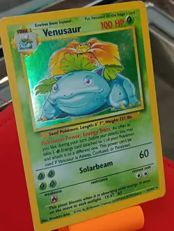 Venusaur Holo Rare MP Base Set 15/102 Unlimited VINTAGE Pokemon - Image 4