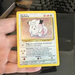 Pokemon Clefairy Base Set Holo Rare 5/102 40 HP Wizards of the Coast 1999 - Image 1