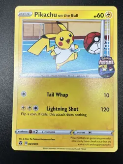 Pikachu on the Ball Pokemon Futsal Promos 2020 (FUT20) #001 - Image 1