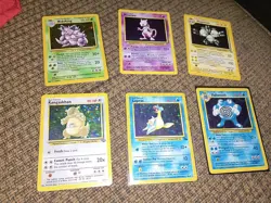 Lot of 6 Holo Vintage Pokemon TCG Cards (Fossil, Base, & Jungle) - Image 1