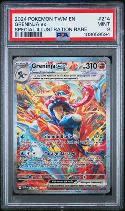 2024 POKEMON TWM EN-TWILIGHT MASQUERADE #214 GRENINJA EX PSA 9 - Image 1