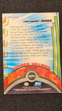 2000 Topps Pokemon Series 3 #HV4 Heroes Villains Team Rocket: James Rainbow Foil - Image 3