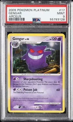 2009 POKEMON PLATINUM ARCEUS #17 GENGAR PSA 9 - Image 1