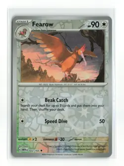 FEAROW 022/165 151 REVERSE HOLO POKEMON TCG NM-LP - Image 1