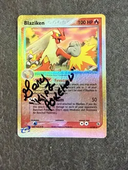 Blaziken 3/109 Ruby and Sapphire Reverse Holo AUTO Gary “King Pokemon” NM- - Image 1