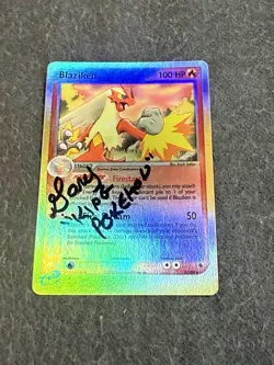 Blaziken 3/109 Ruby and Sapphire Reverse Holo AUTO Gary “King Pokemon” NM- - Image 3