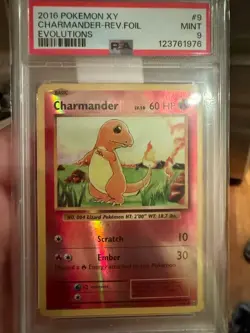 Charmander-Rev Foil 2016 Pokemon XY Evolutions #9 PSA 9 - Image 1