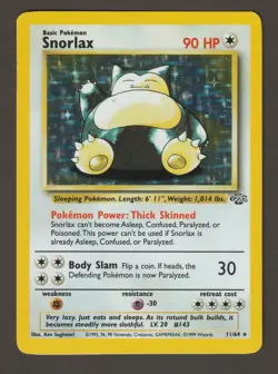 Pokemon Snorlax Holo Rare Jungle Unlimited 11/64 Holo LP - Image 1