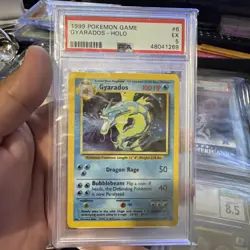 1999 POKEMON BASE SET UNLIMITED #6 GYARADOS-HOLO PSA 5 - Image 1
