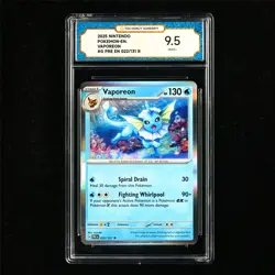 TQG 9.5 MINT+ 2025 Pokemon ENG Vaporeon 022/131 R - Image 2