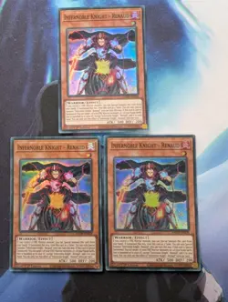YuGiOh! Infernoble Knight - Renaud AMDE-EN038 x3 PLAYSET 1st Ed Super Rare - Image 1