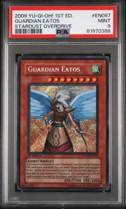 Guardian Eatos Yugioh 2009 SOVR-EN097 Secret Rare 1st Edition PSA 9 - Image 1
