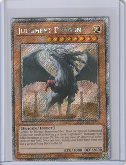 Yugioh RA03-EN196 Judgment Dragon - Platinum Secret Rare 1st Edition - Image 1