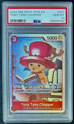 PSA 10 One Piece OP08-007 SR Tony Tony.Chopper - ENG - Two Legends - Graded - Image 1
