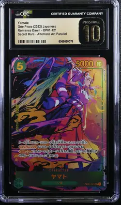 CGC 10 PRISTINE JAPANESE ONE PIECE 2022 YAMATO OP01-121 ALT ART ROMANCE DAWN - Image 1