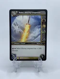 Teebu's Blazing Longsword 335/361 - Heroes of Azeroth - Epic - WoW TCG - Image 1