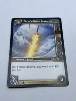 Teebu's Blazing Longsword 335/361 - Heroes of Azeroth - Epic - WoW TCG - Image 2