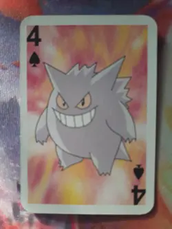 Gengar 4 of Spades Pokemon 1999 Mini Red Deck Playing Cards 2.5x1.75in NM - Image 1