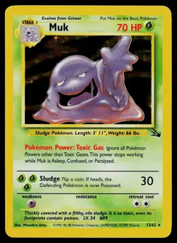 Pokemon Card - Muk Fossil 13/62 Holo Rare - Image 1