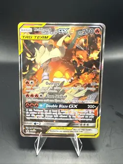 Pokemon Reshiram & Charizard GX TAG TEAM Promo Holo Card SM201 - Image 1