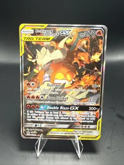 Pokemon Reshiram & Charizard GX TAG TEAM Promo Holo Card SM201 - Image 2