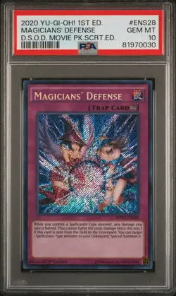 Magicians' Defense Yugioh 2024 MVP1-ENS28 Secret Rare 1st Edition PSA 10 - Image 1