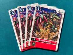 Groundramon BT1-020 Playset Release Special Booster 1.0 Digimon Card Game x4 - Image 1