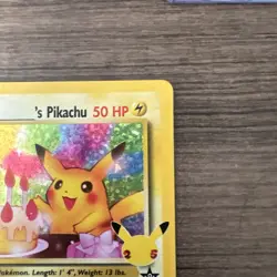 Pokemon Pikachu Celebrations Birthday Surprise 25th Anniversary Promo Card - Image 3