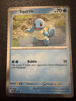 Pokemon 151 Squirtle SVP 048 Holo Black Star Promo - Card T02 - Image 1