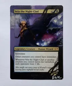 Magic the Gathering Vela the Night-Clad Hand Painted Unique Custom MTG Alter - Image 2