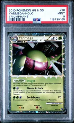 2010 POKEMON TRIUMPHANT YANMEGA PRIME #98 ULTRA RARE HOLO PSA 9 MINT #118739165 - Image 1