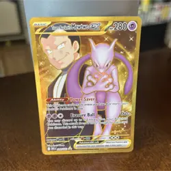 Pokemon Team Rocket's Mewtwo EX Holo Hyper Rare 240/182 Sv10 Basic 280 HP - Image 1