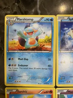 Pokemon 2015 Primal Clash 4 Cute Cards Marshtomp Spheal Torchic Marill - Image 4