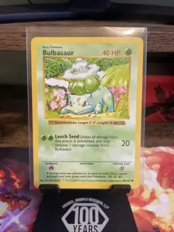 Pokemon Bulbasaur Base Set Shadowless Common 44/102 1999 LP - Image 1