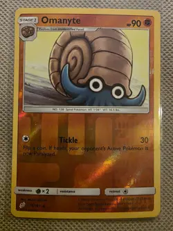 Pokemon Omanyte Reverse Holo SM Team Up 75/181 - Image 1