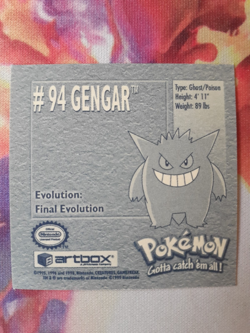 Gengar #94 Pokemon Artbox 1999 Vintage Sticker Series 1 LP - Image 2