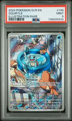 2024 POKEMON SCR EN-STELLAR CROWN ILLUSTRATION RARE #148 SQUIRTLE PSA 9 - Image 1