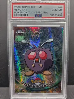 Venonat #48 2000 TOPPS Chrome Pokemon T.V. - Spectra PSA 10 - Image 1