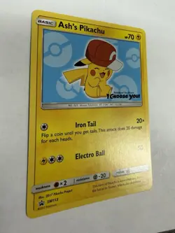 Pokemon Ash's Pikachu 70 HP Promo SM113 Regular 2017 Basic Electro Ball - Image 3