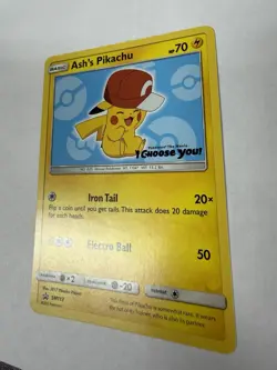 Pokemon Ash's Pikachu 70 HP Promo SM113 Regular 2017 Basic Electro Ball - Image 4