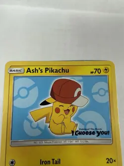 Pokemon Ash's Pikachu 70 HP Promo SM113 Regular 2017 Basic Electro Ball - Image 5