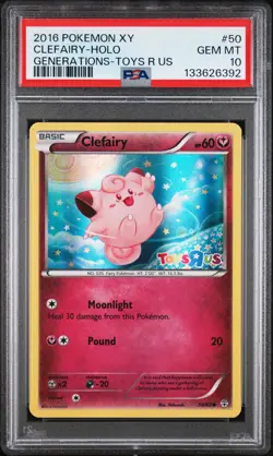 2016 POKEMON XY GENERATIONS TOYS R US #50 CLEFAIRY-HOLO PSA 10 - Image 1