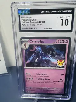 Paldean Fates Ceruledge 040/091 CGC GEM MINT 10 Pokemon Day Promo Cos. Holo - Image 2